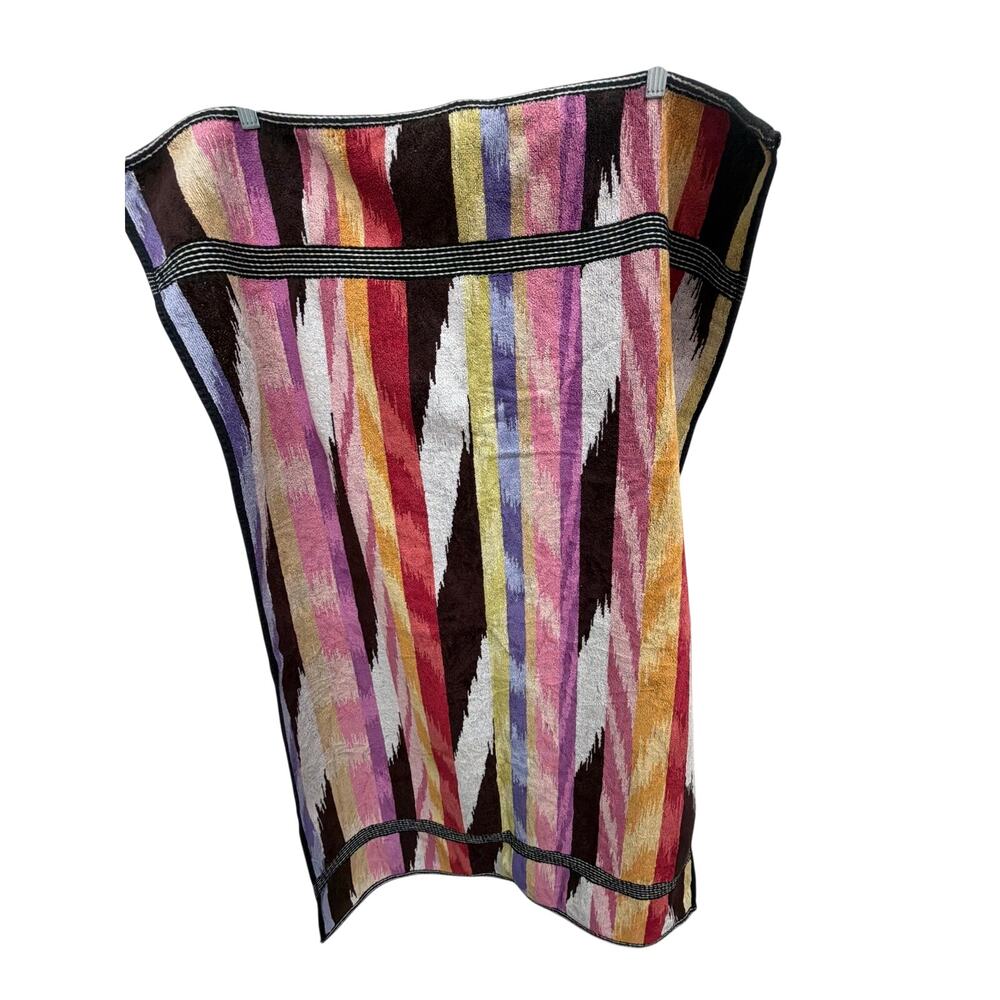 MISSONI Home Multicolored Ikat-patterned Cotton Zigzag Bath Towel  27x41
